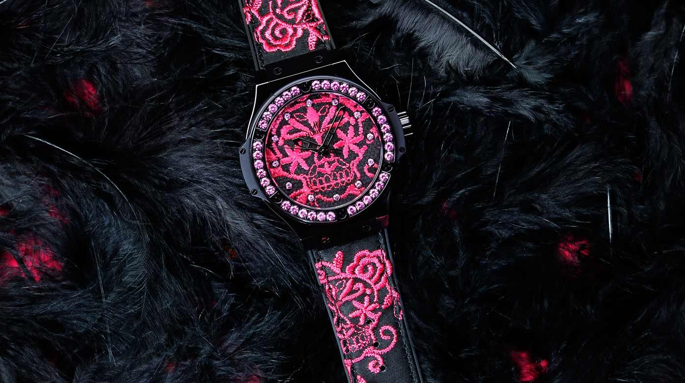 Đồng hồ Hublot BigBang Broderie Sugar Skull Fluo